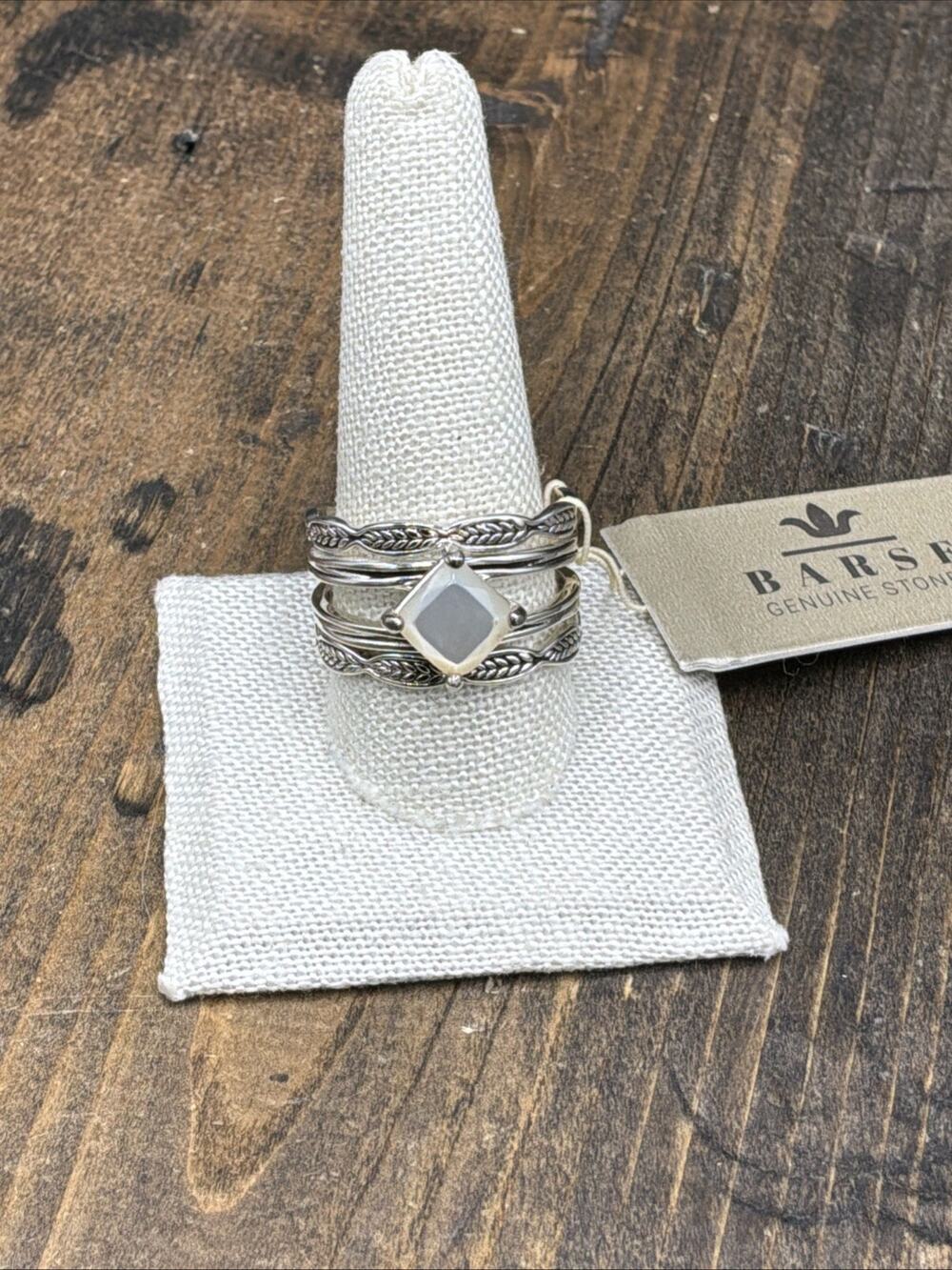 Barse Faux Stack Ring - Mother Of Pearl- Sterling Silver -11.5-NWT